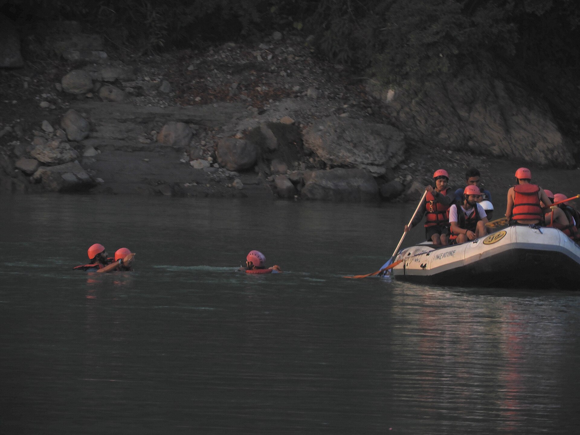 White-water rafting on the Ganga near Ram Jhula, Rishikesh